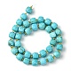 Hilos de perlas turquesa azul sintético G-Q010-A13-01-3