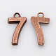 Rack Plated Zinc Alloy Number Charms PALLOY-A062-7R-NR-1