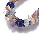 Bracelets en pierres naturelles mélangées et perles de lapis-lazuli (teintes) BJEW-JB04163-02-2