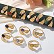 Круглые натуральные смешанные кольца из камня RJEW-C119-08G-2