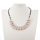 Trendy Mixed Stone Glass Beads Bib Statement Necklaces NJEW-JN00977-5