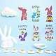 FINGERINSPIRE Easter Bunny Tag Stencil 30x30cm Easter Rabbit Egg Flower Stencil Reusable Happy Easter Day Decoration Stencil for Painting on Wall DIY-WH0383-0010-7