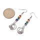 Chakra Synthetic & Natural Gemstone Dangle Earrings EJEW-JE05528-2