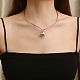 304 Stainless Steel Round Ball Pendant Choker Necklaces NJEW-D058-01P-4
