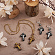Cheriswelry 100pcs 5 couleurs pendentifs en bois imprimés WOOD-CW0001-05-6