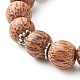 Bracelets extensibles en perles de bois de coco naturel BJEW-JB06642-01-5