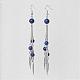 Boucles d'oreilles avec pendentif en lapis-lazuli naturel EJEW-JE02225-03-1