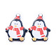 塗装アクリルカボション  クリスマスの日のために  スカーフをしたペンギン  ホワイト  25.5x19.5x3mm KY-D011-04-1