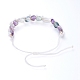 Adjustable Natural Fluorite Braided Bead Bracelets BJEW-JB05162-05-3