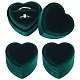 Caja de almacenamiento de anillos de pareja de cartón cubierto de terciopelo corazón CON-WH0087-81A-1