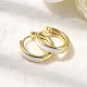 Латунные серьги-кольца из прозрачного кубического циркония EJEW-K276-11G-02-2