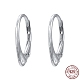Rhodium Plated 925 Sterling Silver Leverback Earrings STER-K168-022P-1