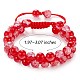 Bracelet en perles de verre tressées rondes étincelantes BJEW-SW00082-08-2