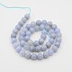 Natural Blue Lace Agate Round Bead Strands G-P070-15-6mm-2