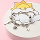 Alloy Heart and Skeleton Charm European Bracelet with Snake Chains BJEW-JB08047-02-2