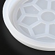 カップマットシリコンモールド  レジン型  UVレジン用  エポキシ樹脂ジュエリー作り  花柄とフラットラウンド  ホワイト  90x10mm DIY-P019-07-3