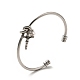 Breloques perles et croix en acrylique bracelet manchette ouvert BJEW-P283-01P-3
