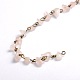 Chaînes de perles de copeaux de quartz rose naturels faits à la main pour la fabrication de bracelets de colliers AJEW-JB00044-02-1