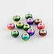 Spray Painted Bright Glass European Beads X-GPDL-R007-M5-1