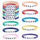 8 pièces 8 couleurs polymère argile heishi surfeur bracelets extensibles ensemble BJEW-SW00085-1