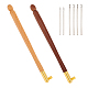 2 комплект 2 цвета деревянных крючков для тамбура AJEW-FG0002-36-1