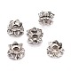 Buddhist Jewelry Findings Tibetan Style Lotus Double Sided Bead Caps X-PALLOY-O042-03-4