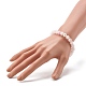 Pulsera elástica de cuentas de mangano calcita rosa natural para mujer. BJEW-JB06715-3