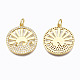 Brass Micro Pave Clear Cubic Zirconia Pendants ZIRC-N039-125-NF-2