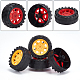 FINGERINSPIRE 16Pcs 2 Sizes Plastic Toy Wheel 2mm Dia Shaft Toys Car Wheel 30 & 37mm Red & Orange Toy Wheel Plastic RC Wheel Tires for DIY Toy RC Car Truck Boat Helicopter Model Part AJEW-FG0001-73-4