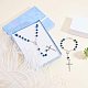 PandaHall Elite Dark Blue Beads Rosary 69cm Necklace and 18cm Bracelets Virgin Christian Catholic Holy Crucifix Bless Prayer Cross Bracelets Necklace SJEW-PH0001-05-8