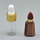 多面的な合成ゴールドストーンの開閉可能な香水瓶ペンダント  真鍮のパーツとガラスのエッセンシャルオイルのボトル  30~40x14~18x11~14mm  穴：0.8mm  ガラス瓶容量：3ml（0.101液量オンス）  宝石の容量：1ml（0.03液量オンス） G-E556-04I-1