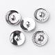Antique Silver Tone Zinc Alloy Enamel Letter Jewelry Snap Buttons SNAP-N010-86D-NR-3