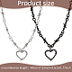 Anattasoul 2 collana con pendente a cuore in lega di 2 colori con catene di spine per donna NJEW-AN0001-68-2