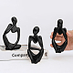 Gorgecraft 3pcs3スタイルの合成樹脂で飾る  人間の形  ブラック  60~76x50~58x124~127mm  1個/スタイル DJEW-GF0001-31-3