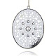 Antique Silver Plated Alloy Oval Big Pendants ALRI-N021-02-2