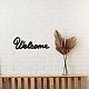 CREATCABIN Welcome Metal Wall Decor Welcome Sign Wall Art Wall Hanging Silhouette Ornament Iron for Indoor Outdoor Home Living Room Kitchen Garden Office Decoration Gift Black 11.8 x 3.9Inch AJEW-WH0290-004-7