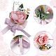 絹の布の模造牡丹コサージュ  シルクリボンと鉄のブローチ付き  結婚式のための  パーティーの装飾  ピンク  125~135x80~85mm AJEW-WH0285-81B-5