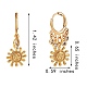 Sun Brass Dangle Huggie Hoop Earrings EJEW-SW00001-04-7