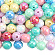 120шт 8 цвета непрозрачные акриловые бусины MACR-PA0001-12-7