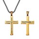 Titanium Steel Cross with Philippians 4:13 Pendant Necklace JN1050B-1