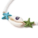 Braccialetti con stelle marine turchesi sintetiche e perline intrecciate con conchiglie naturali BJEW-TA00395-3