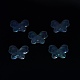 UVメッキ蓄光透明アクリルビーズ  暗闇で光る  蝶  ラベンダー  25x30x8.5mm  穴：2mm OACR-P010-11D-4