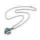 Chauve-souris en alliage avec collier pendentif oeil de dragon en plastique NJEW-B084-02A-2