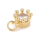 Brass Inlaid Clear Cubic Zirconia Charms KK-A161-34G-B-2