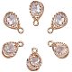 PandaHall 100 pcs Cubic Zirconia Alloy Drop Shape Charms Sets with 1mm Hole for Jewelry Making Light Gold Color 13x8x6mm ZIRC-PH0002-02KCG-6