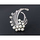 Butterfly Alloy Acrylic Pearl Brooches JEWB-N0049-45B-2
