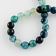 Dyed Natural Multi-Color Agate Beads Strands G-R177-8mm-05-2