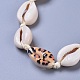 Collana di perline regolabili conchiglia e set di gioielli bracciali SJEW-JS01019-02-3