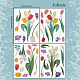 4 hoja 4 estilos flor de tulipán pvc pegatinas estáticas impermeables AJEW-WH0033-84-2