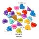 100 pièce de dos d'épinglette en plastique de 10 couleurs en forme de cœur KY-YW0001-59-3
